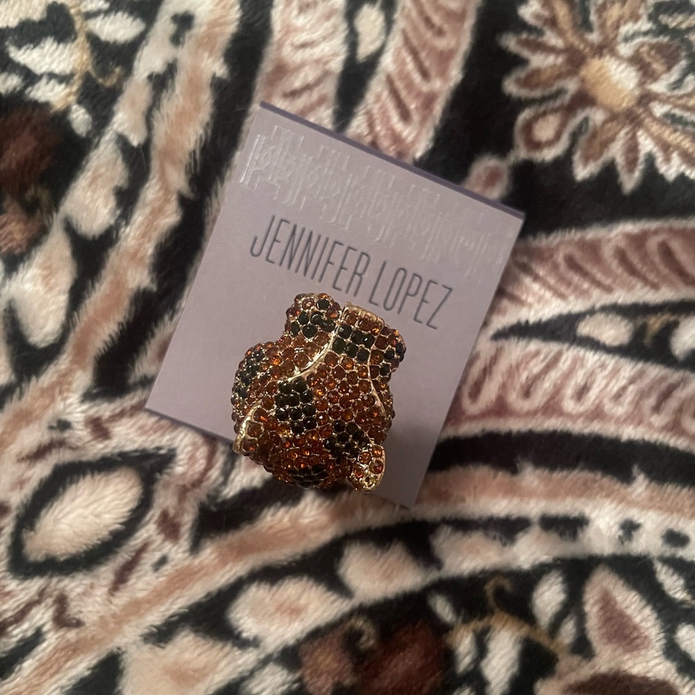 Jennifer Lopez Jeweled Leopard Ring